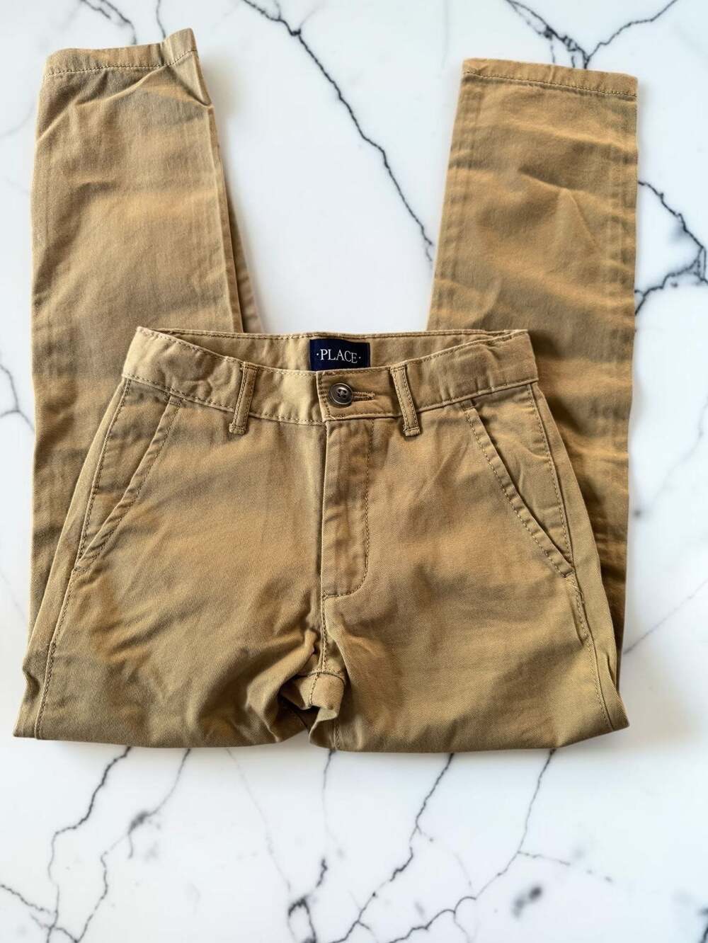 The Children's Place Boys Khaki Chino Pants, Slim Fit, Size 8